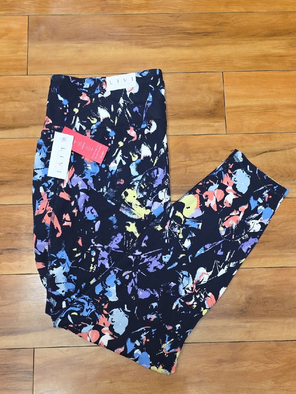 Lane Bryant Livi Soft High Waist Active Leggings Black Floral Size 18/20